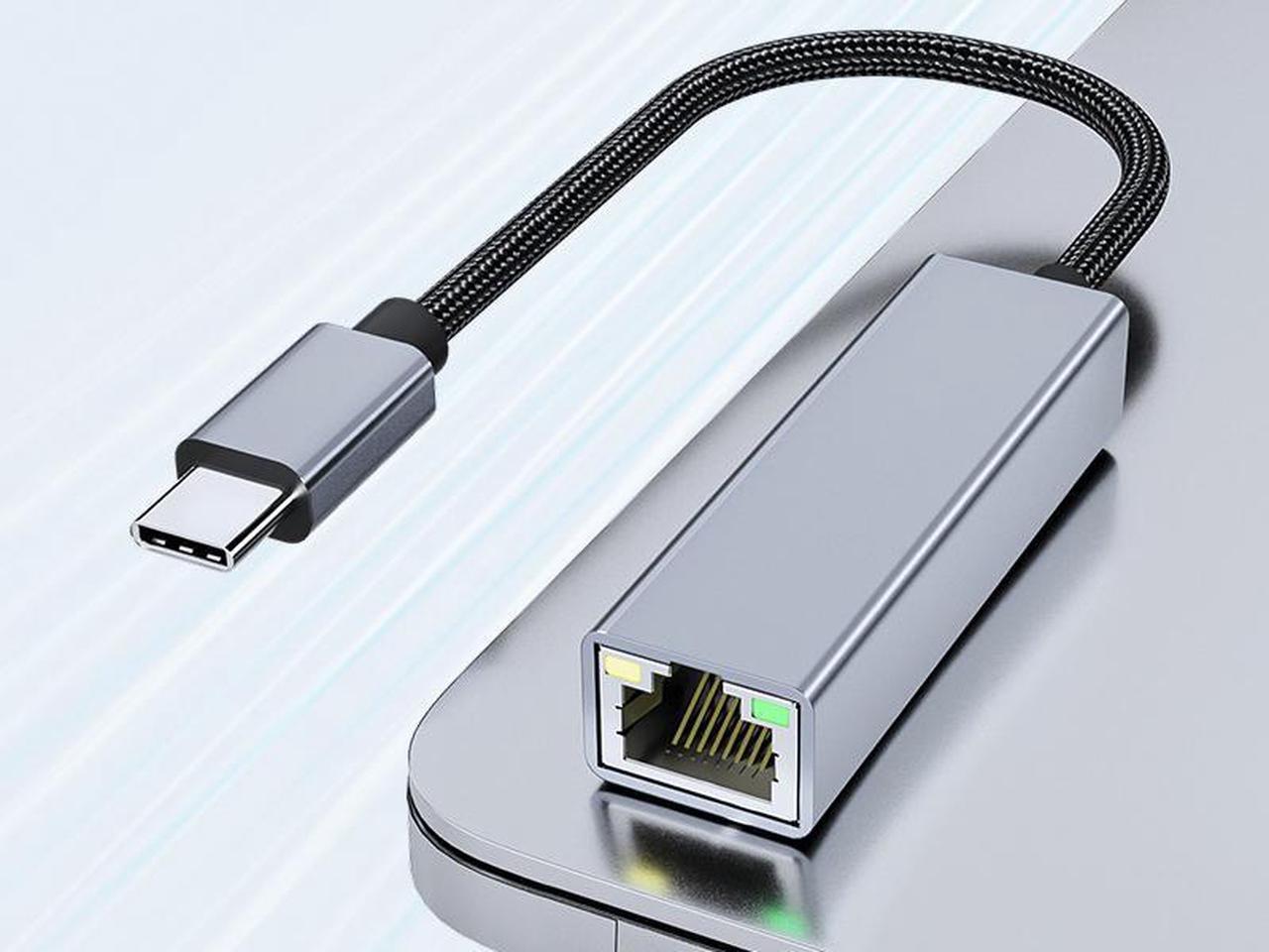 USB-C to Ethernet Adapter, USB Type-C (Thunderbolt 3/4) to RJ45 Gigabit Ethernet LAN Network Adapter Compatible with iPhone 15 Pro/Max, MacBook Pro/Air 2023, iPad Pro,iMac, S23, XPS 17 and More