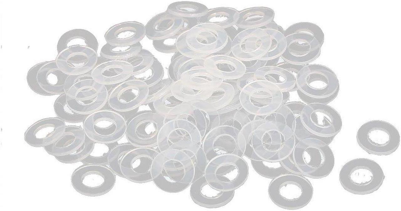 Nylon Flat Washers 6mm OD 3mm ID 1mm Thickness Sealing Gasket for Faucet Pipe Water Hose, Clear, Pack of 400