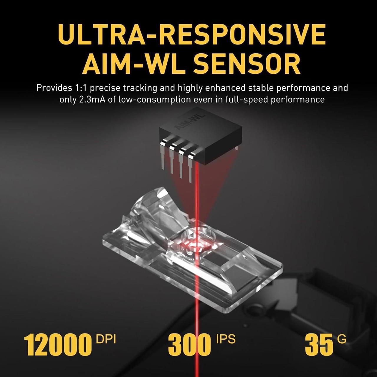 Alt view image 4 of 6 - CORN Wireless Gaming Mouse with RGB Charging Dock,High-Precision Sensor,Programmable Side Buttons and 120Hr Long-Lasting Battery,Up to 12K DPI,Great for PC Gaming Tablet Mac DAREU