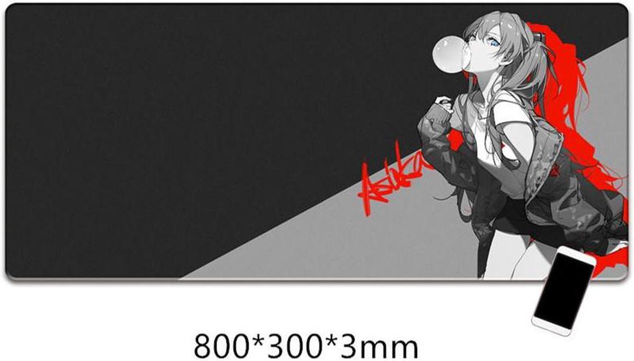 Corn Soryu Asuka Extended EVA Gaming Mouse pad Evangelion Mousepad Non-Slip Rubber Base 31.5" x 11.8"  for ROG Scabbard