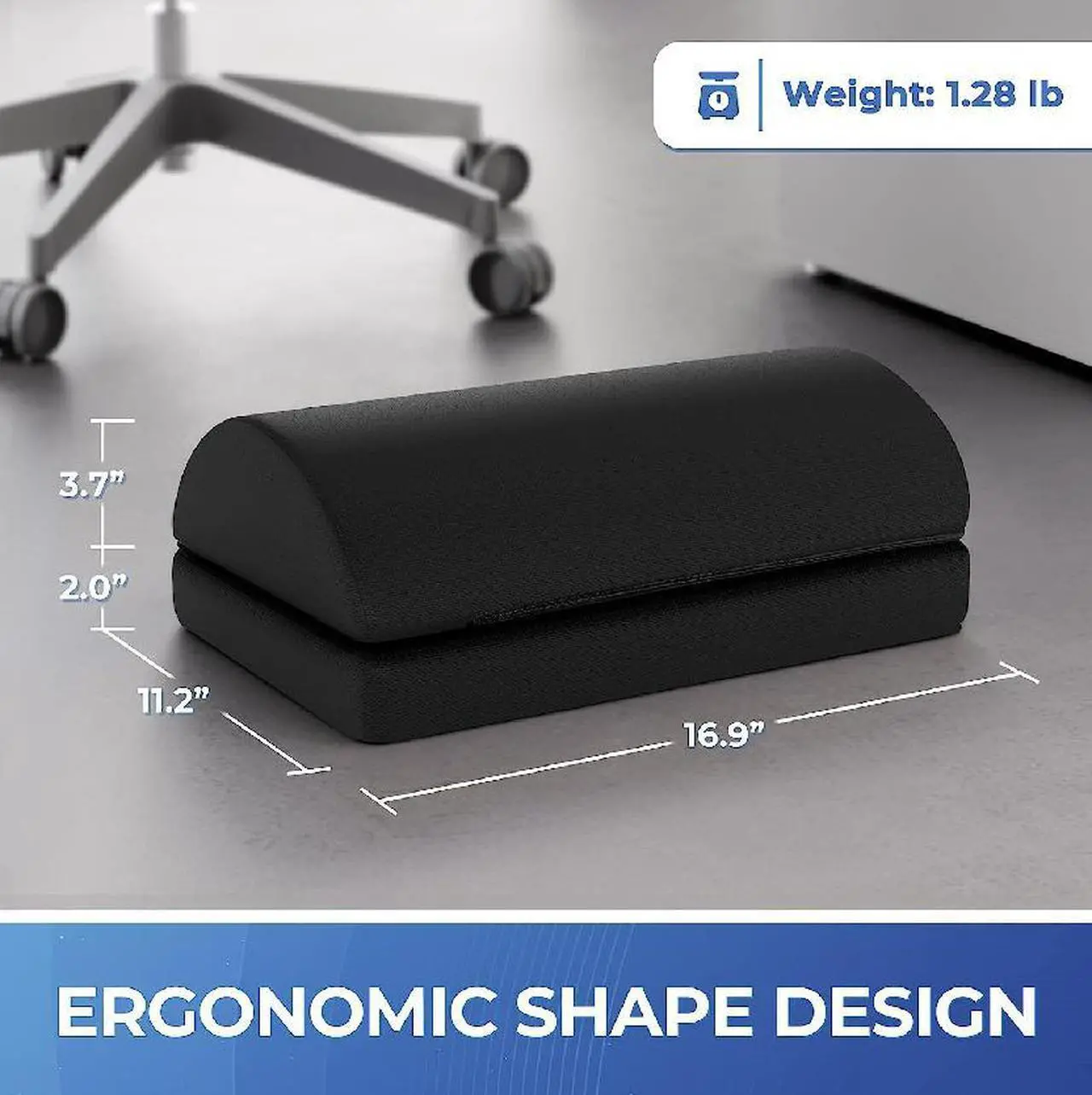 Alt view image 3 of 7 - Foot Rest for Under Desk at Work-Versatile Foot Stool with Washable Cover-Comfortable Footrest with 2 Adjustable Heights for Car,Home and Office to Relieve Back,Lumbar,Knee Pain-Black