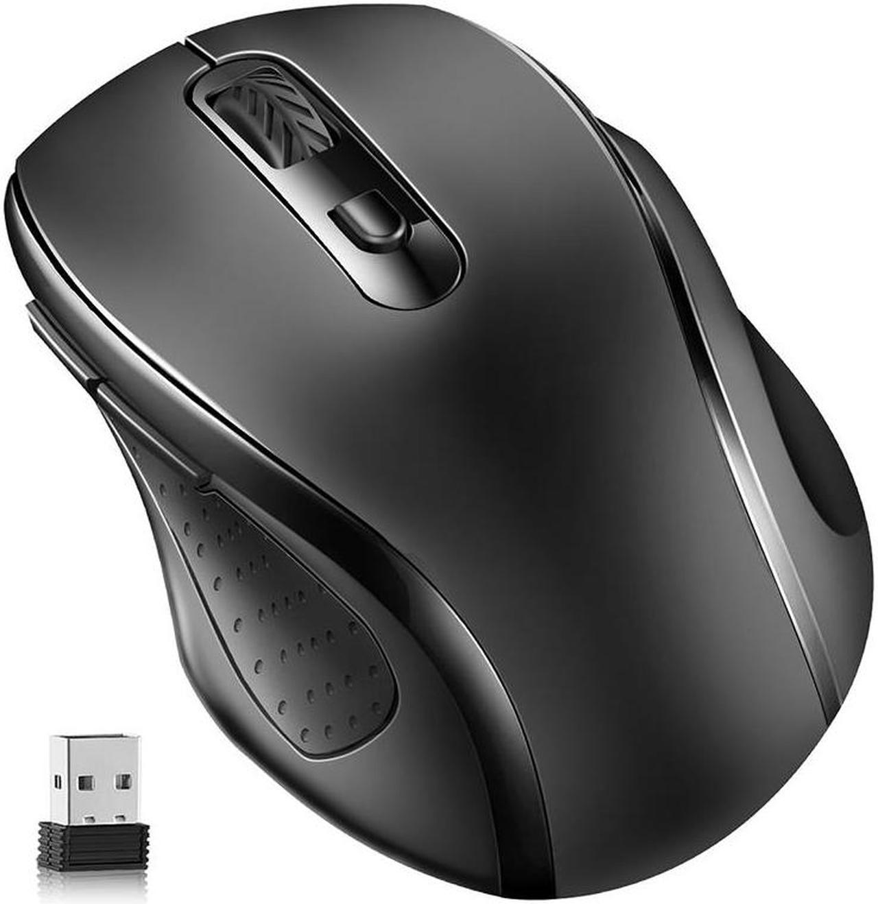 CORN Wireless Silent Computer Mouse USB Cordless Mice for Laptop, Ergo Grips, Lightspeed 4-Level 1600 DPI, Portable for PC Mac Chromebook, 6 Button, Black