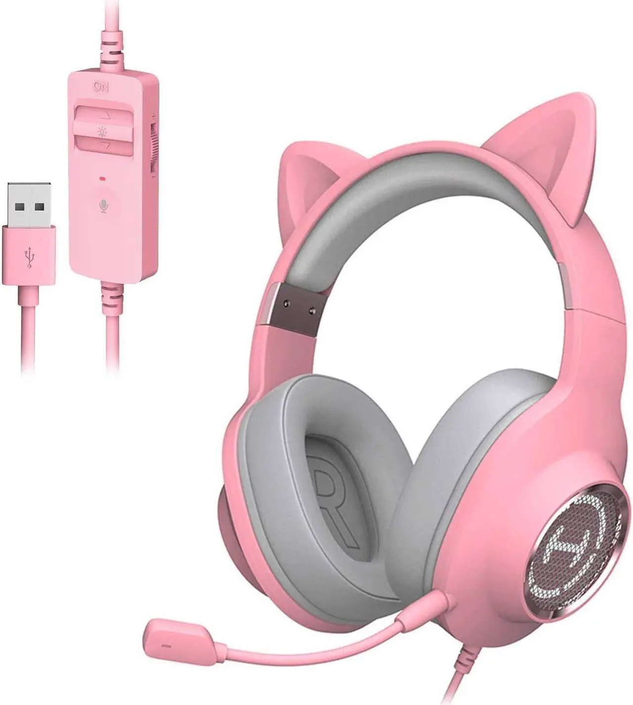 Main image of Edifier HECATE G2  Pink Cat Ear Gaming Headset USB Headphones with Mic, RGB Lighting for PC, PS4, PS5 with THX 7.1 Surround Sound, 50mm Drivers