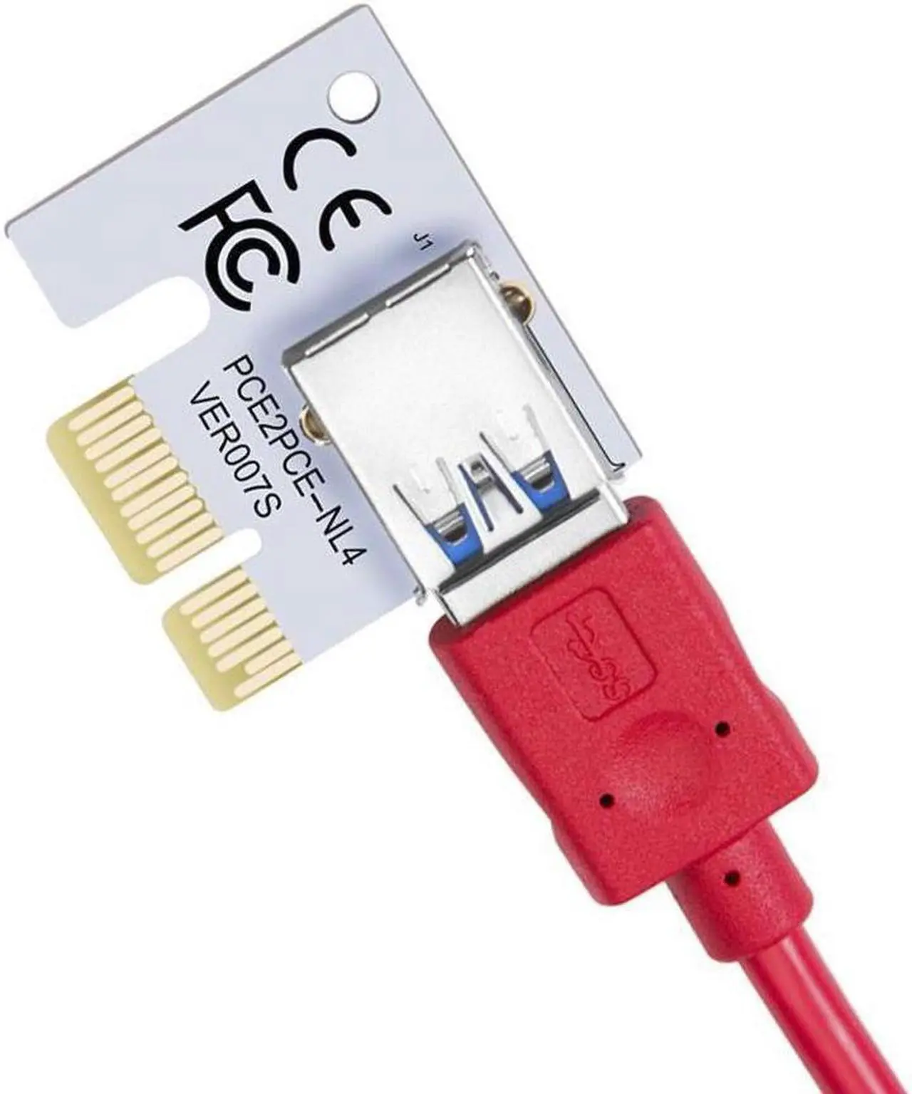 Alt view image 3 of 5 - 4-Pack Updated Ver008S Mining Dedicated Riser Card PCI-E Express Cable 1x to 16x Ethereum ETH Mining 60cm USB 3.0 Cable 4 Solid Capacitors LED Indicator and Fuse Included