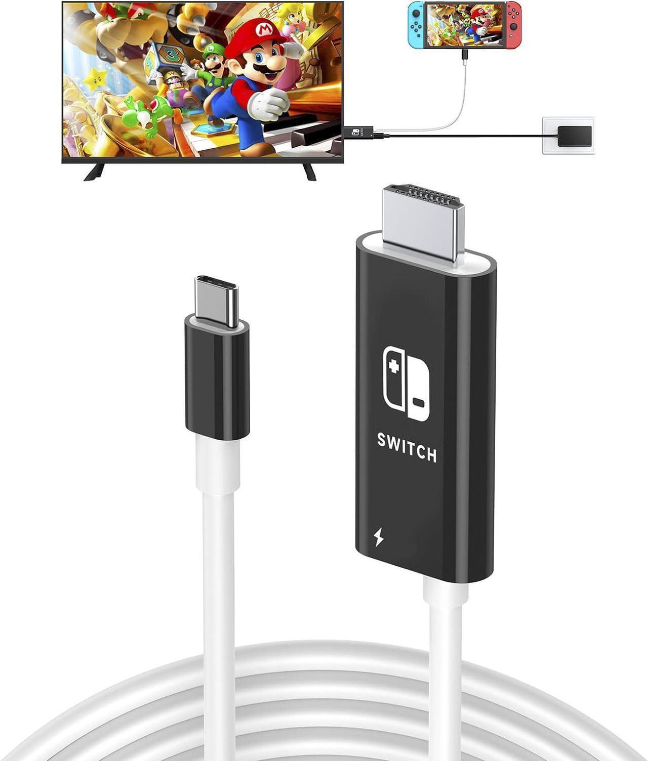 Main image of Portable HDMI Adapter Compatible with Nintendo Switch NS/OLED, USB C to HDMI Cable Replaces The Original Switch Dock for TV Screen Mirroring, Convenient for Travel, 4K HD, 2m, Black