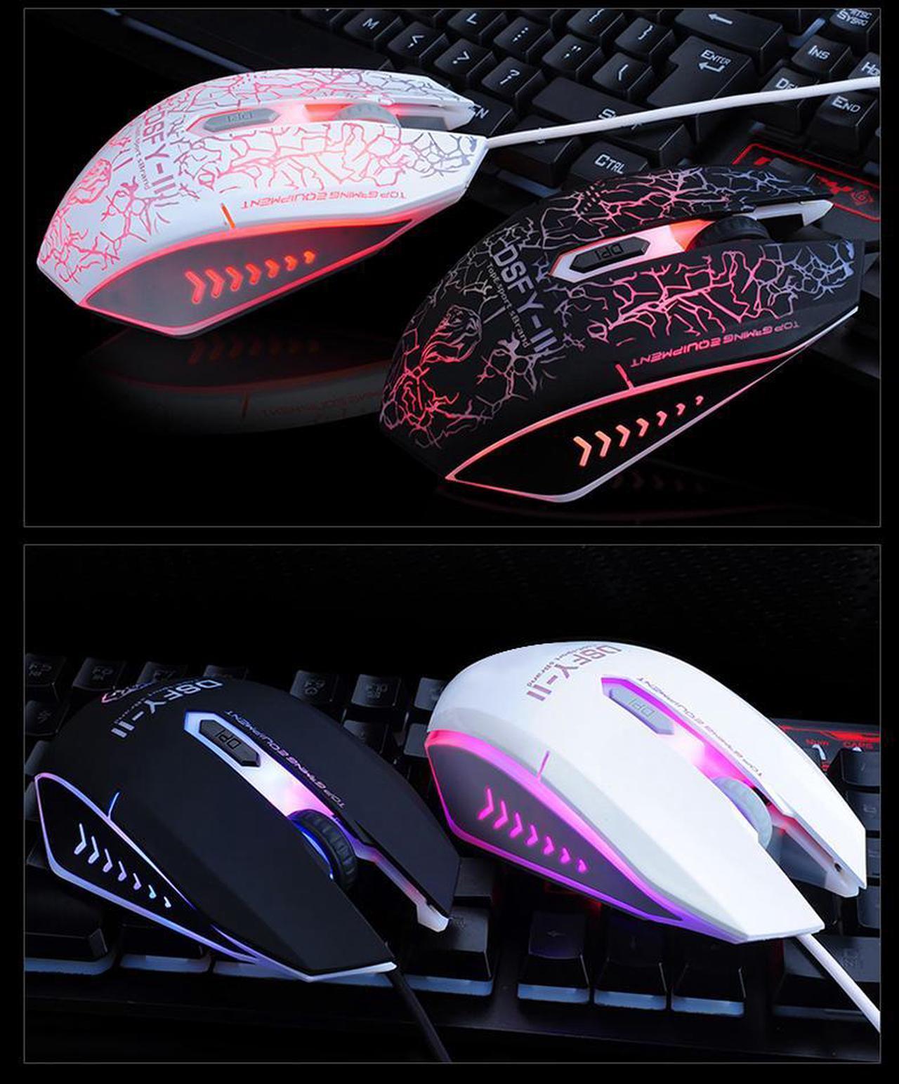 Alt view image 3 of 3 - CORN K-13 19 Non-conflicting Keys, Ergonomic Design, Cool Exterior Mechanical Feeling Waterproof USB Wired Keyboard And 2400 DPI Mouse Combo, multicolor  Backlit in Key Slot and Keycaps - Classic Blac