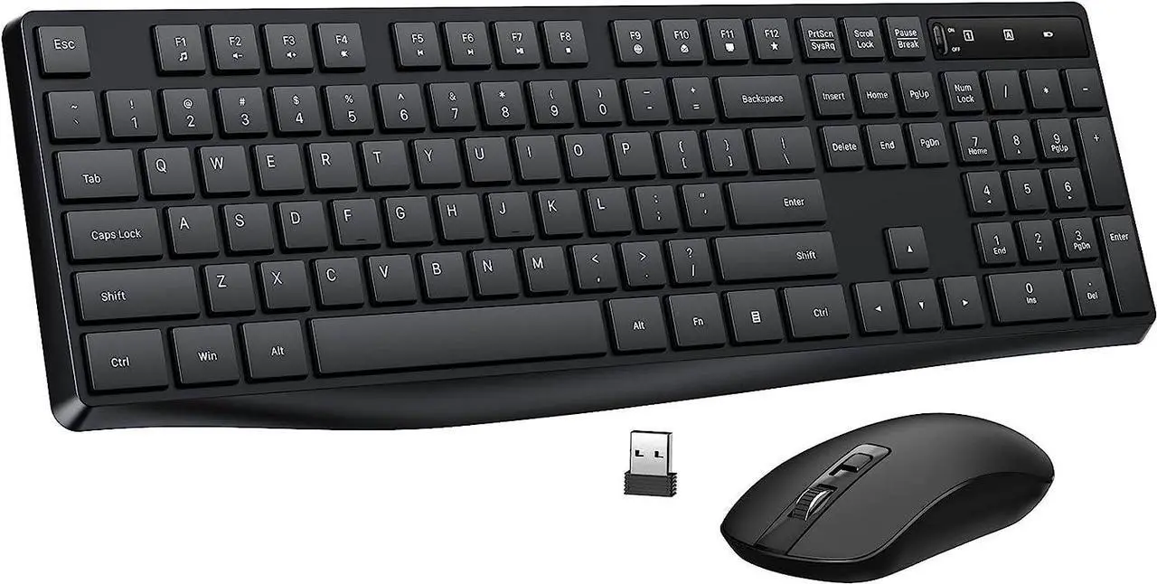 Main image of Corn Electronics Wireless Keyboard and Mouse Combo, 2.4G Full-Sized Ergonomic Keyboard Mouse, 3 DPI Adjustable Cordless USB Keyboard and Mouse, Quiet Click for Computer/Laptop/Windows/Mac
