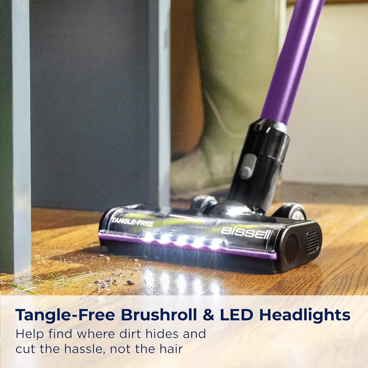 Alt view image 6 of 7 - BISSELL CleanView XR Pet 300w Lightweight Cordless Vacuum w/ Removable Battery, 40-min runtime, Deep-Cleaning Furbrush & Tangle-Free Brush Roll, LED lights, XL Tank, Dusting & Crevice Tool, Wall Mount