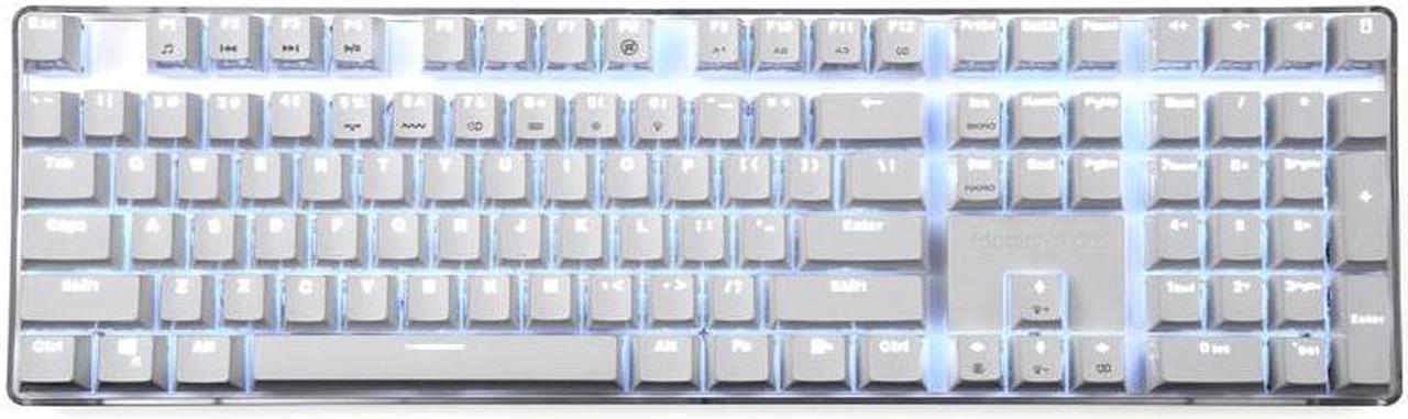 Qisan Magicforce N-key Rollover  Mechanical Keyboard Gaming Keyboard Cherry MX Red 100% Full Size 108 Keys with White Backlight Case,PBT Keycaps