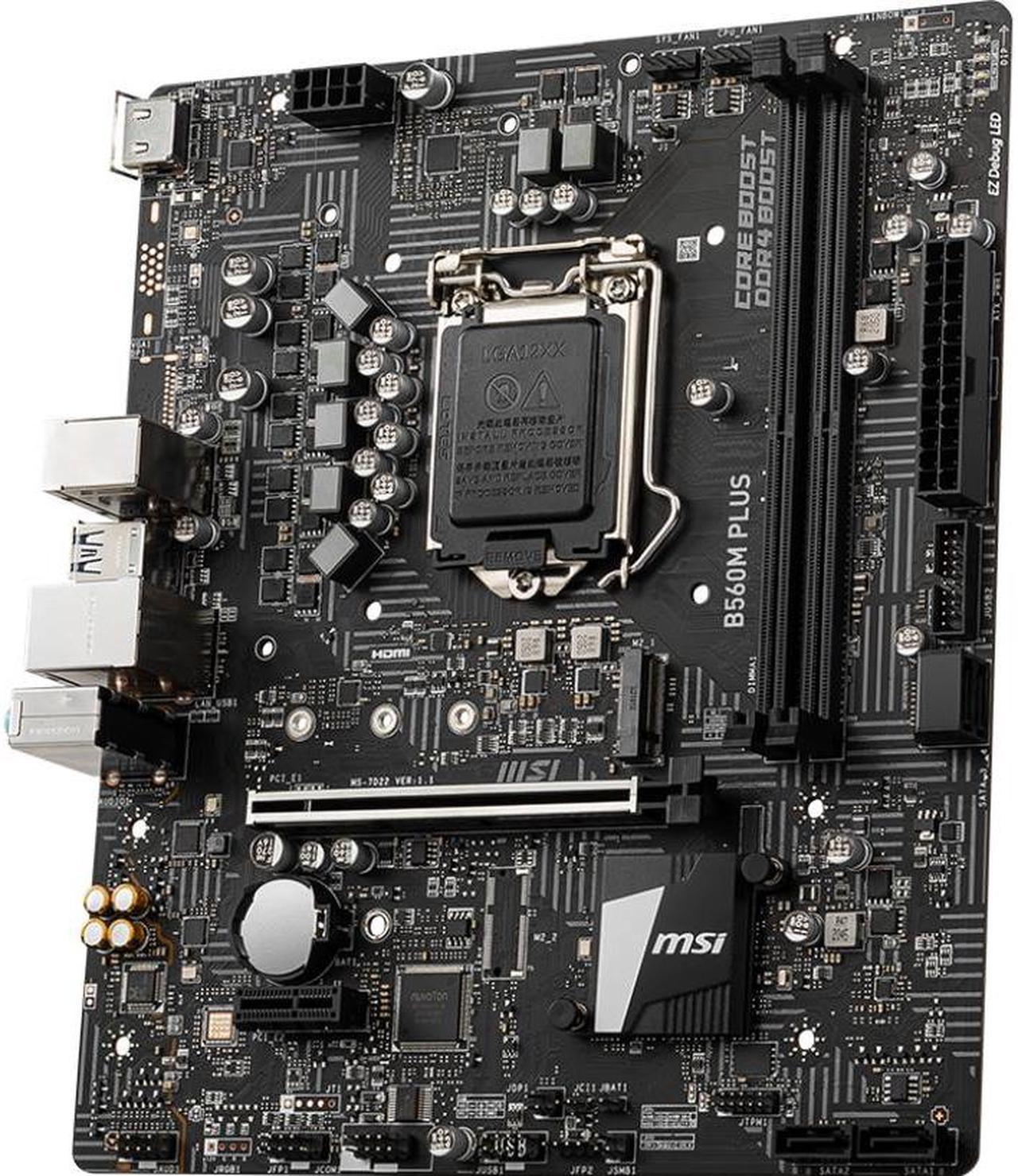 MSI B560M PLUS LGA1200 DDR4 PCIe 4.0 M.2 Motherboard Support 10/11th Intel Core / Pentium Gold Celeron Processor