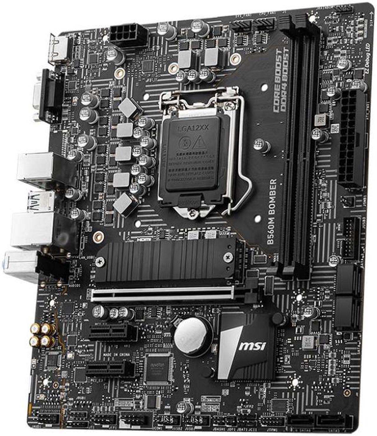 MSI B560M BOMBER Motherboard Support 10th/11th Core/Pentium/Celeron Processor(LGA 1200), DDR4 5200(OC) MHz, PCIe 4.0, Lightning Gen4 x4 M.2