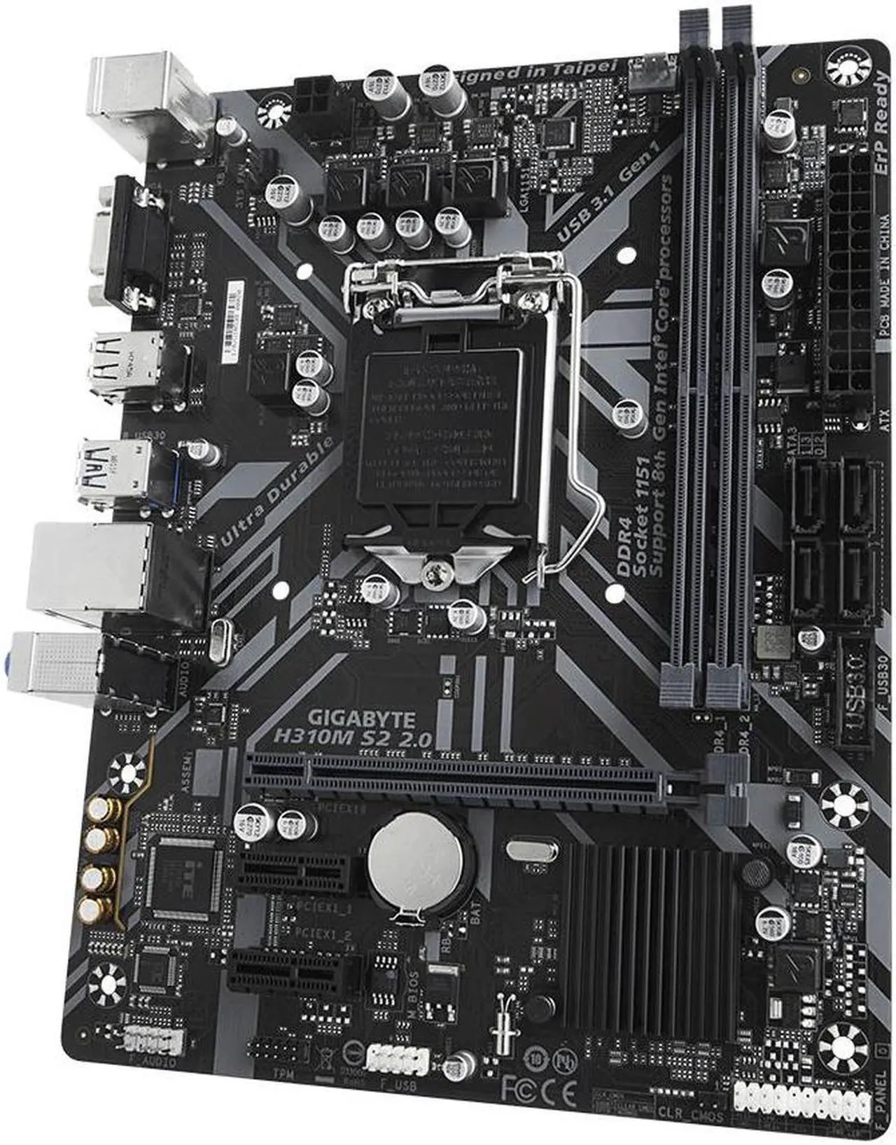 Main image of Gigabyte GA H310M S2 2.0 (rev. 1.0) Intel H310 DDR4 USB3.1 Micro-ATX 32G Double Channel Support 8 9 gen 1151 CPU Motherboard