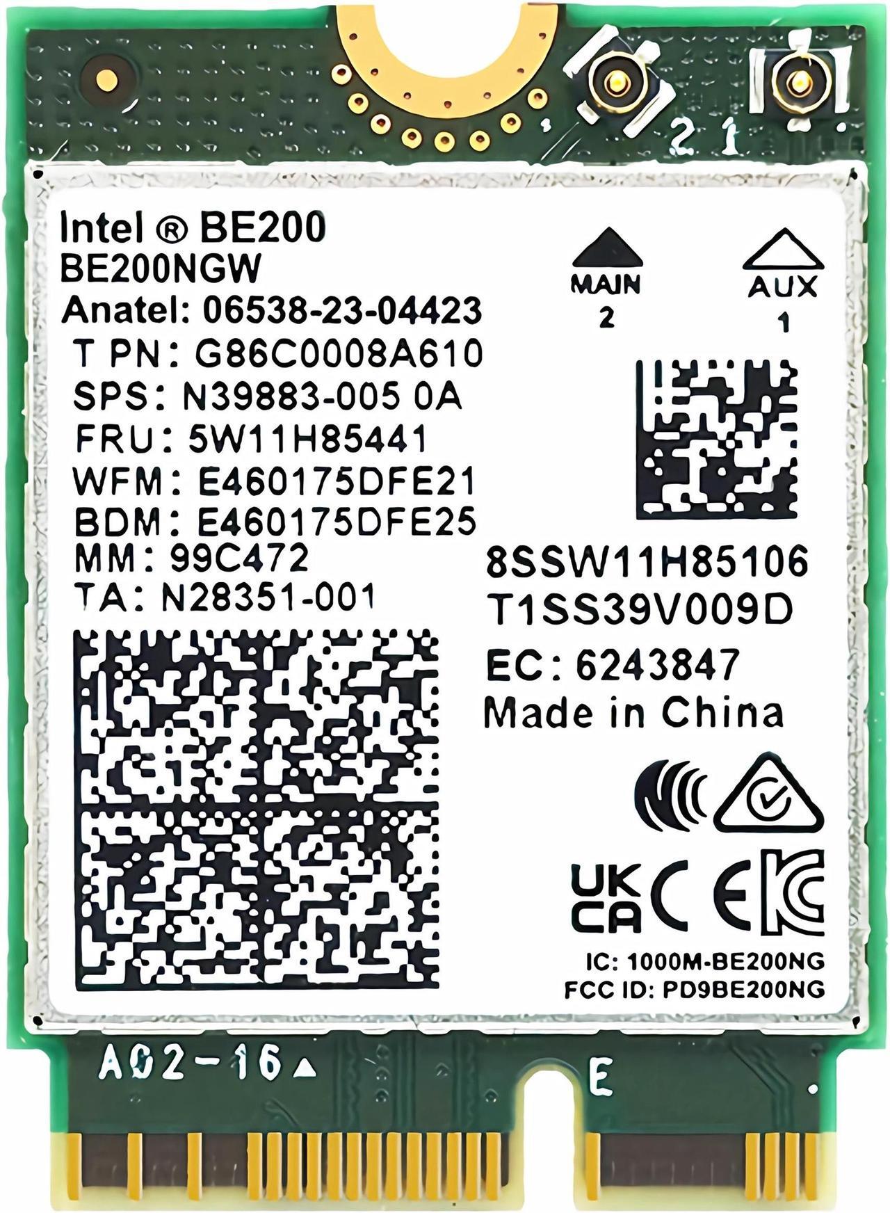 Main image of WiFi 7 BE200 NGW Wireless Card, Tri-Band 6GHz/5GHz/2.4GHz M.2 NGFF Bluetooth 5.4, Support Windows 10/11(64 bit)/Linux, Not Support AMD. (Single Card)