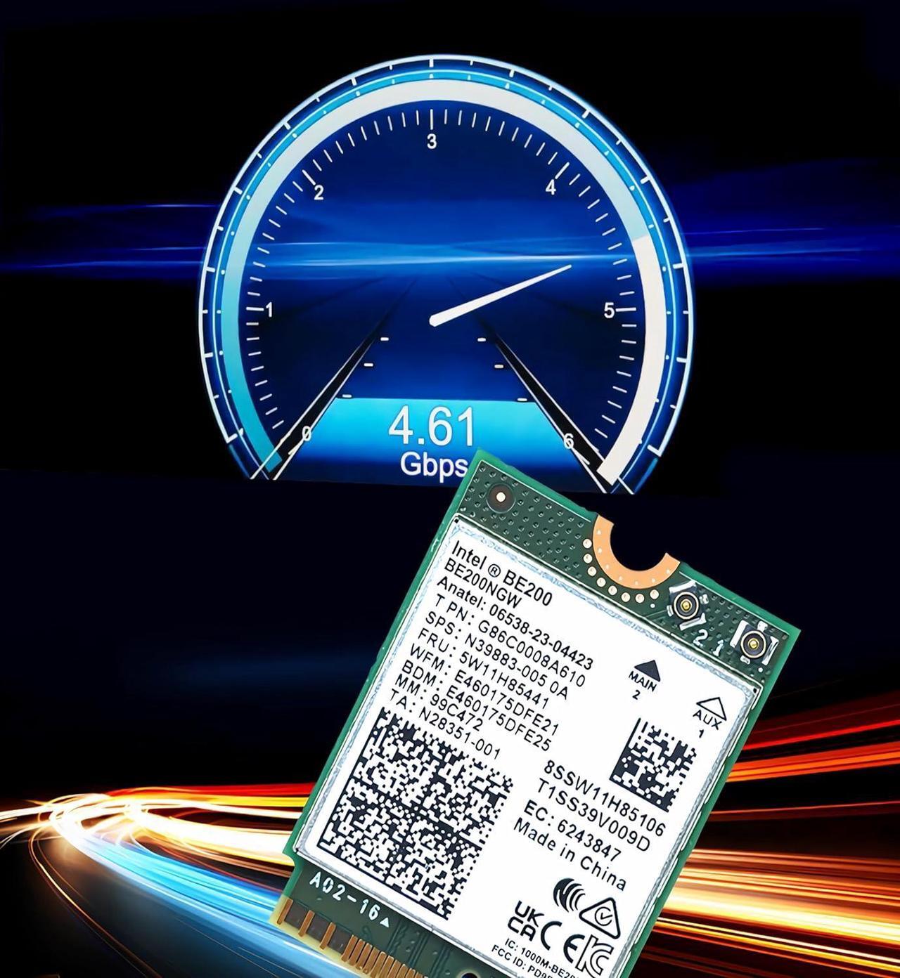Alt view image 4 of 7 - WiFi 7 BE200 NGW Wireless Card, Tri-Band 6GHz/5GHz/2.4GHz M.2 NGFF Bluetooth 5.4, Support Windows 10/11(64 bit)/Linux, Not Support AMD. (Single Card)