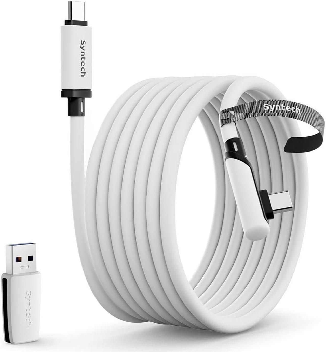 2-in-1 Link Cable 16 FT Compatible with Meta/Oculus Quest 2 Accessories and PC/Steam VR, USB 3.0 High Speed PC Data Transfer Adapter, Compatible with VR Headset, Gaming PC, Quest 2 & 1 -White