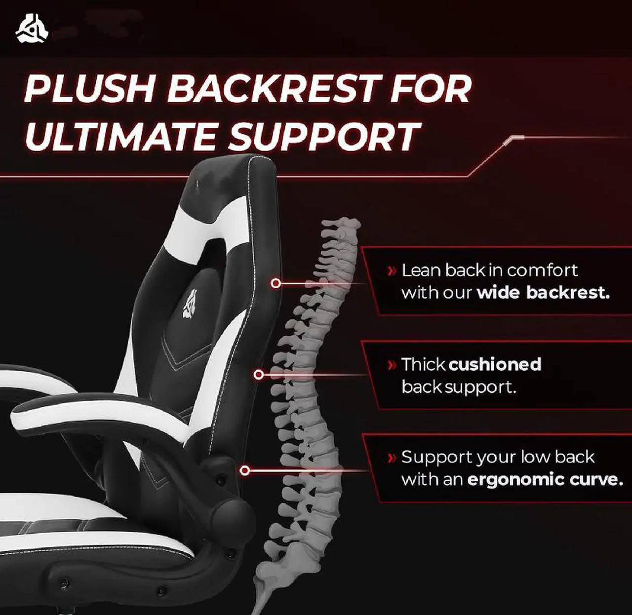 Alt view image 2 of 5 - Video Gaming Computer Chair Ergonomic Office Chair Desk Chair with Lumbar Support Flip Up Arms Adjustable Height Swivel PU Leather Executive with Wheels for Adults Women Men (White)