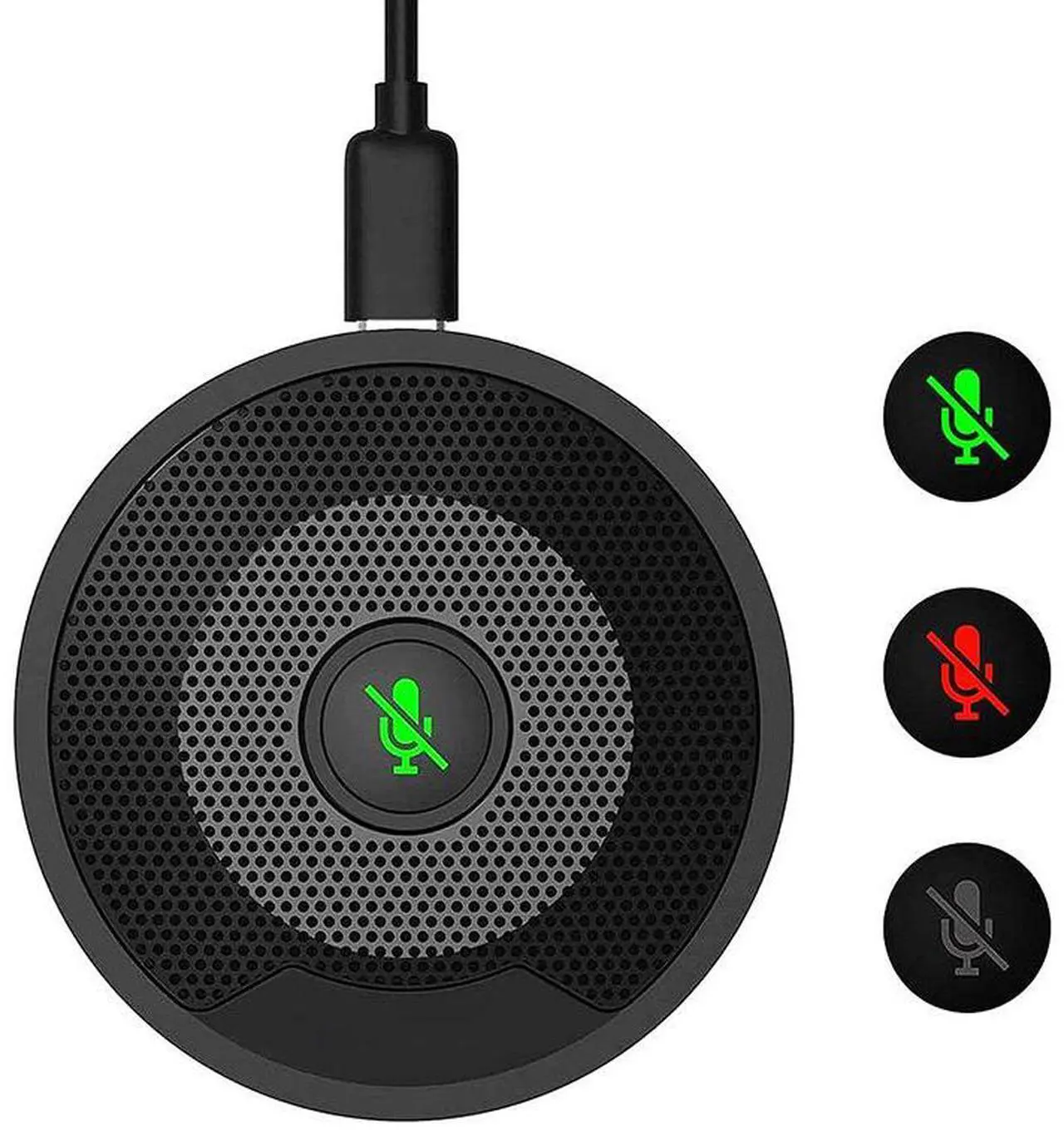 Main image of CORN USB Conference Microphone, 360° Omnidirectional PC Computer Condenser Mic with Mute Button for Online Meeting/Class, Zoom Call, Skype Chatting, Plug & Play