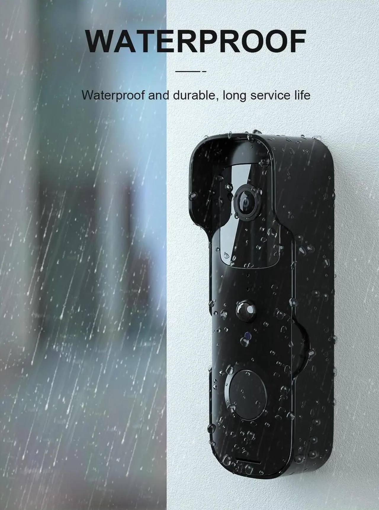 Alt view image 5 of 7 - Wi-Fi Smart Doorbell Camera, ETSROW Wireless Video Doorbell Camera with Chime, 1080P HD, Human Detection, Night Vision, 2-Way Audio, IP65 Weatherproof, Local & Cloud Storage(Optional)