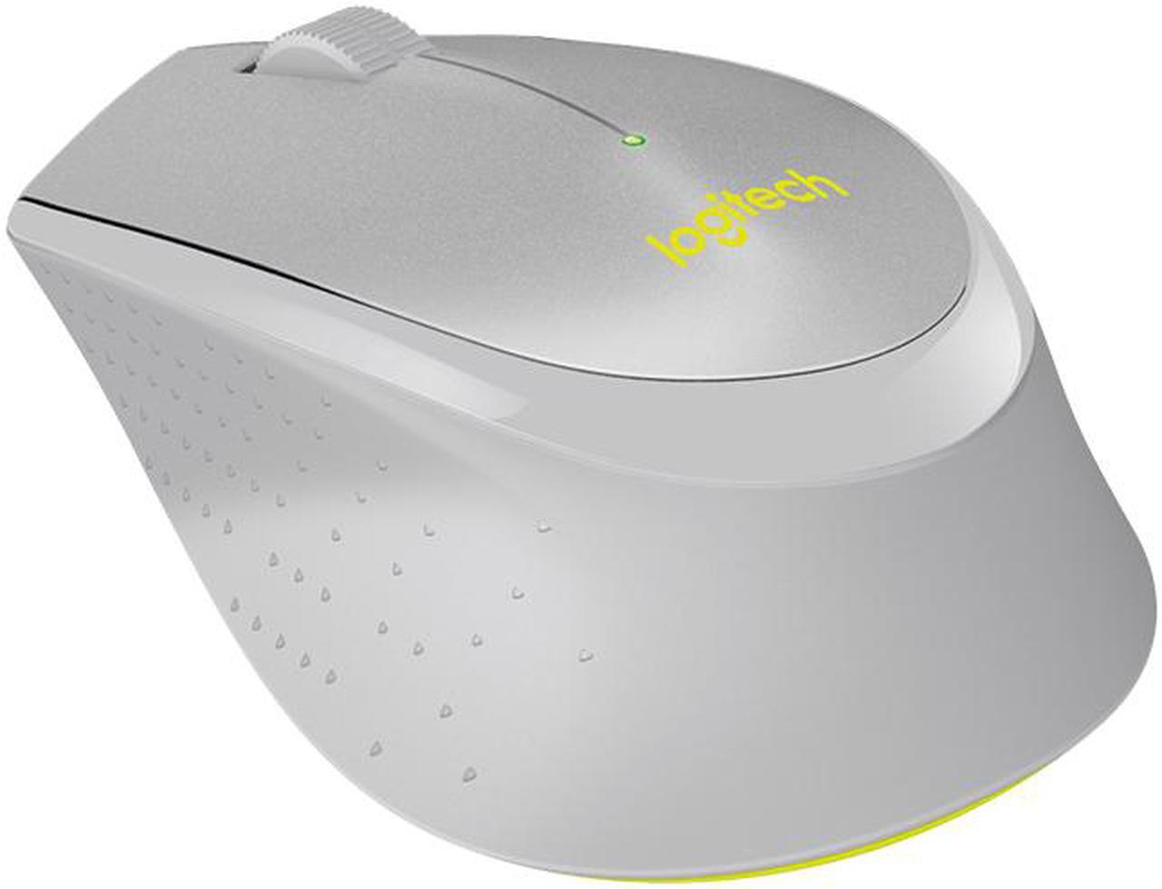 Alt view image 2 of 5 - Logitech M330 910-004908 Silent Plus Wireless Large Mouse - Grey/Yellow