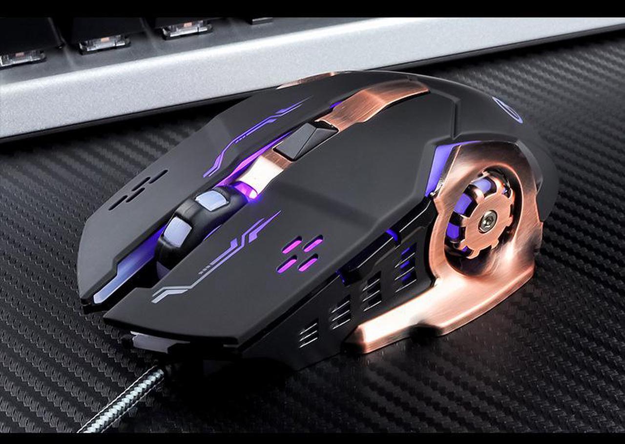 Corn Electronics 3200DPI Wired Mechanical Ergonomics Design Stainless Steel Chassis Glaring LED Gaming Mouse