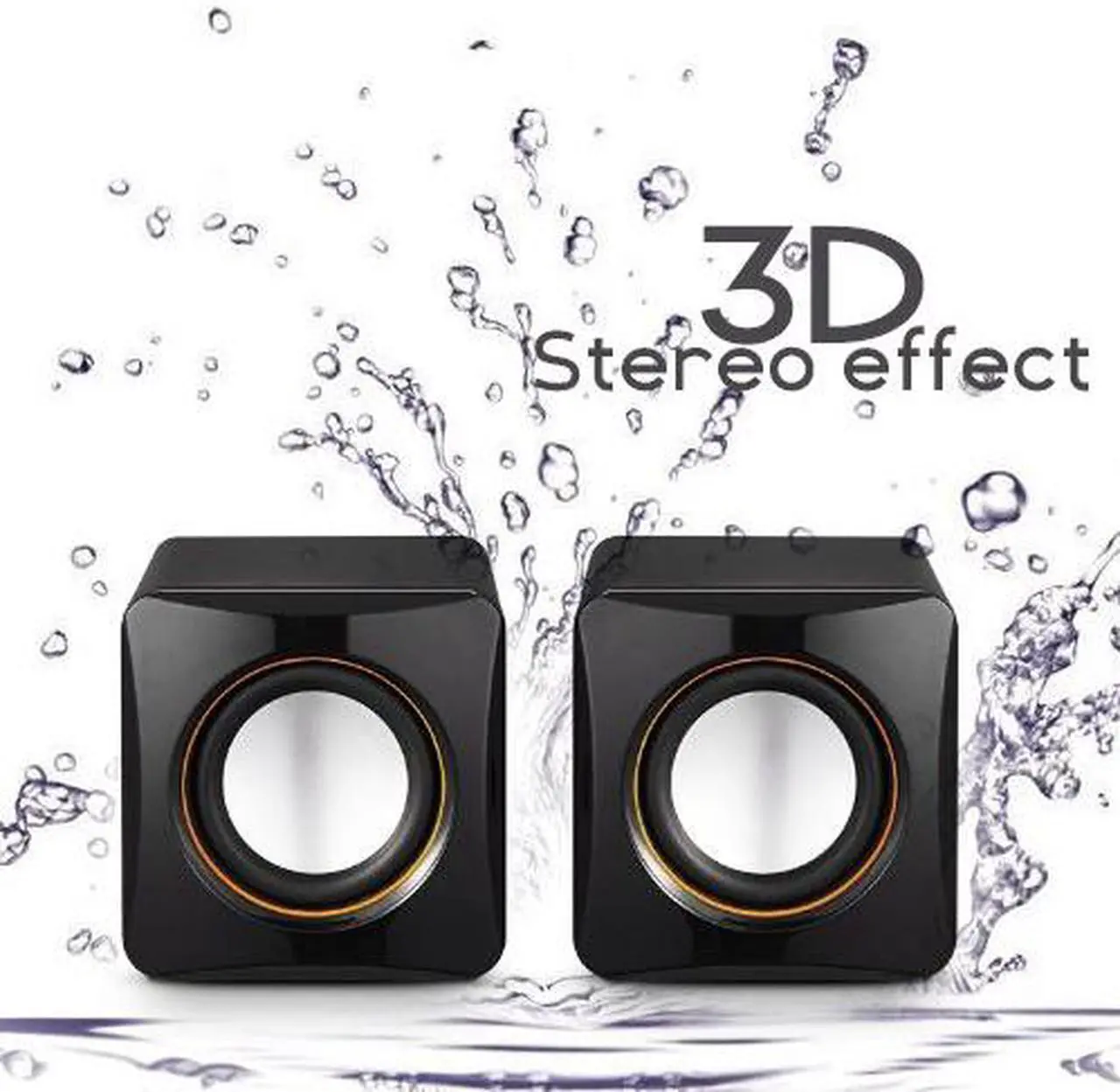 Main image of Corn Electronics 101C High-fidelity USB Acoustics System Cube Speakers Powered by USB for Laptops and Desktops