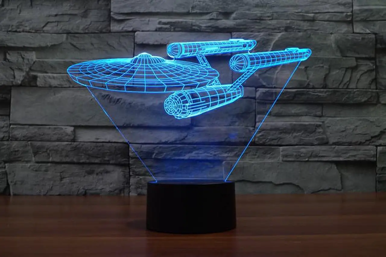 Alt view image 2 of 7 - CORN 3D Illusion LED Desk Table Night Light Lamp USB Powered 7 Color Kids Children Family Holiday Gift Home Childrenroom Theme Decoration - Star Trek/Star Wars
