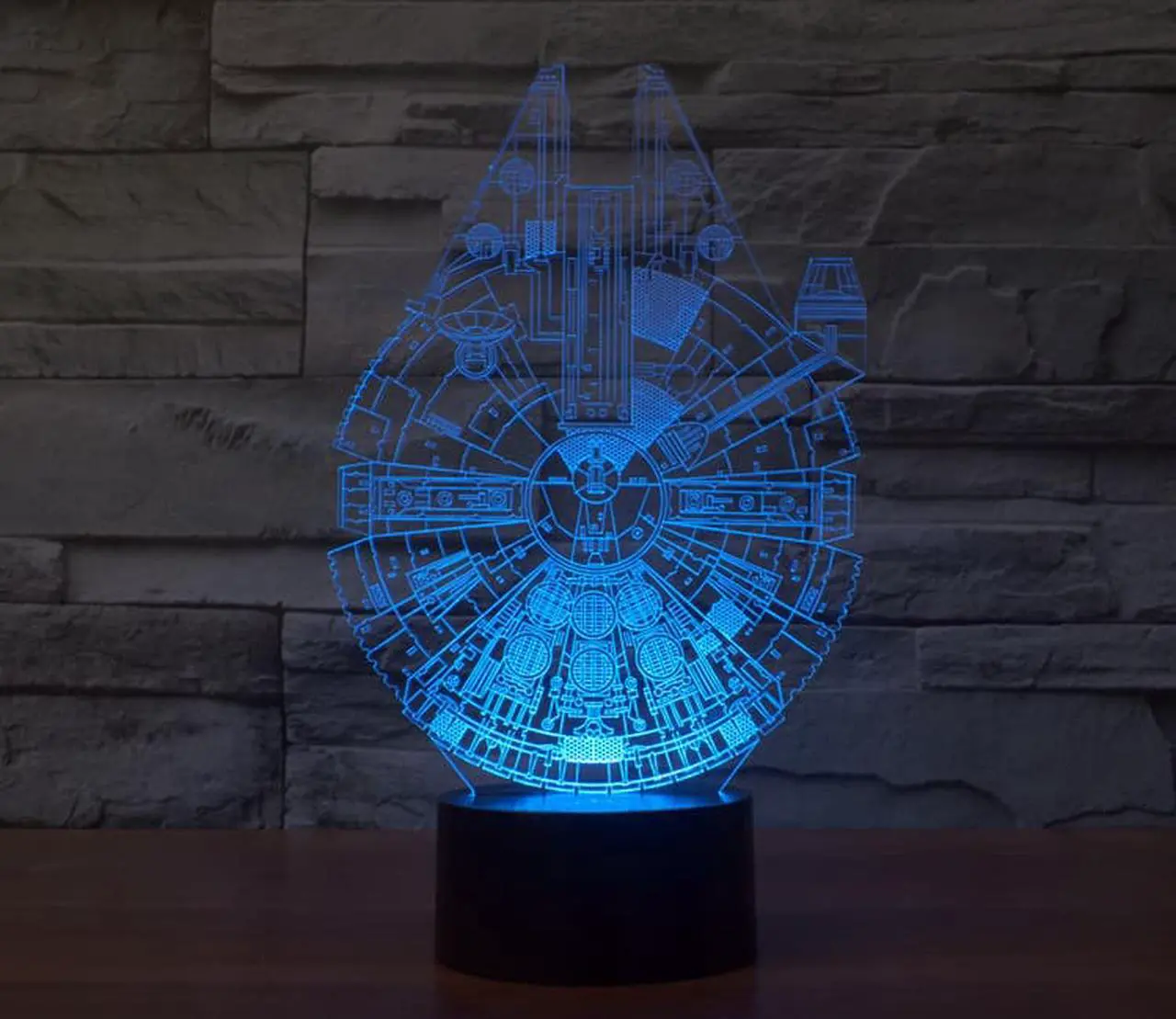 Alt view image 3 of 7 - CORN 3D Illusion LED Desk Table Night Light Lamp USB Powered 7 Color Kids Children Family Holiday Gift Home Childrenroom Theme Decoration - Star Trek/Star Wars