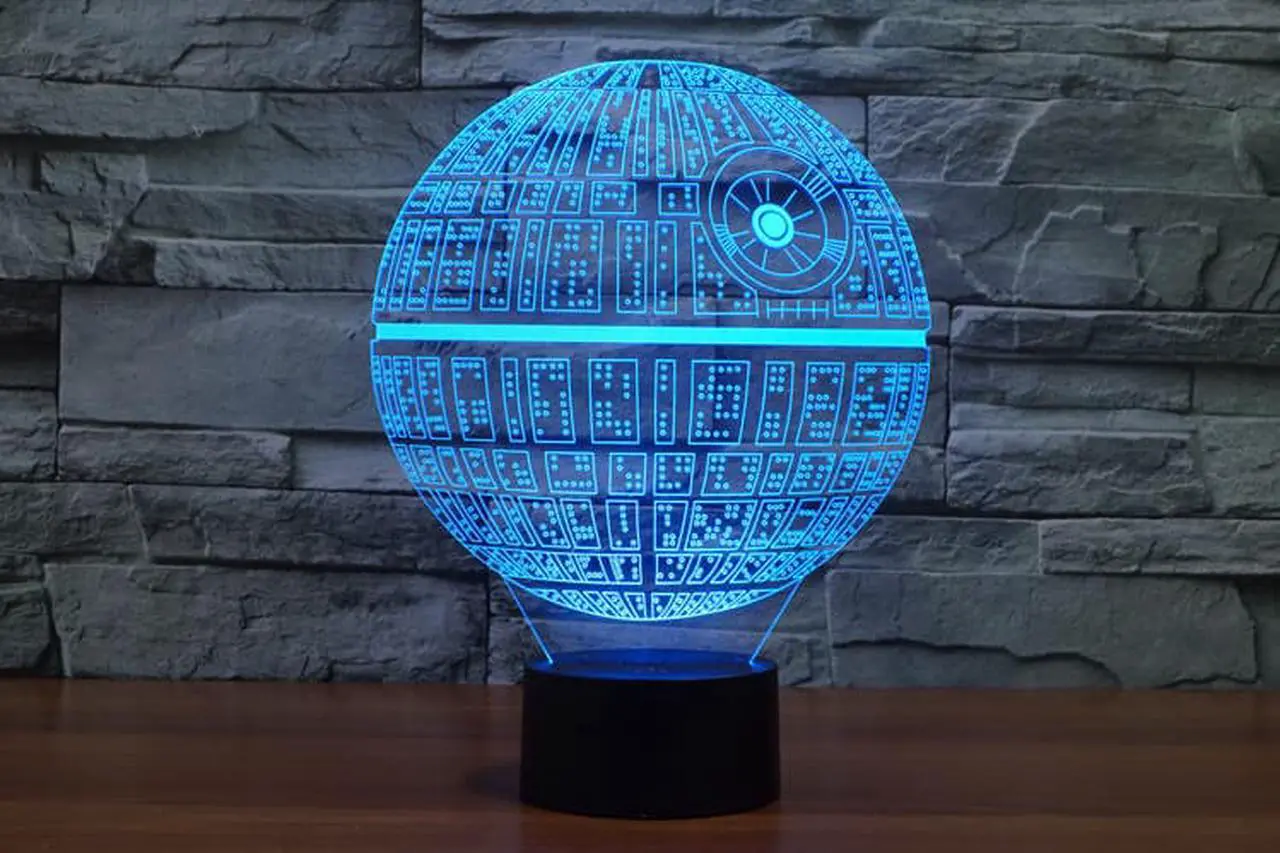 Alt view image 5 of 7 - CORN 3D Illusion LED Desk Table Night Light Lamp USB Powered 7 Color Kids Children Family Holiday Gift Home Childrenroom Theme Decoration - Star Trek/Star Wars