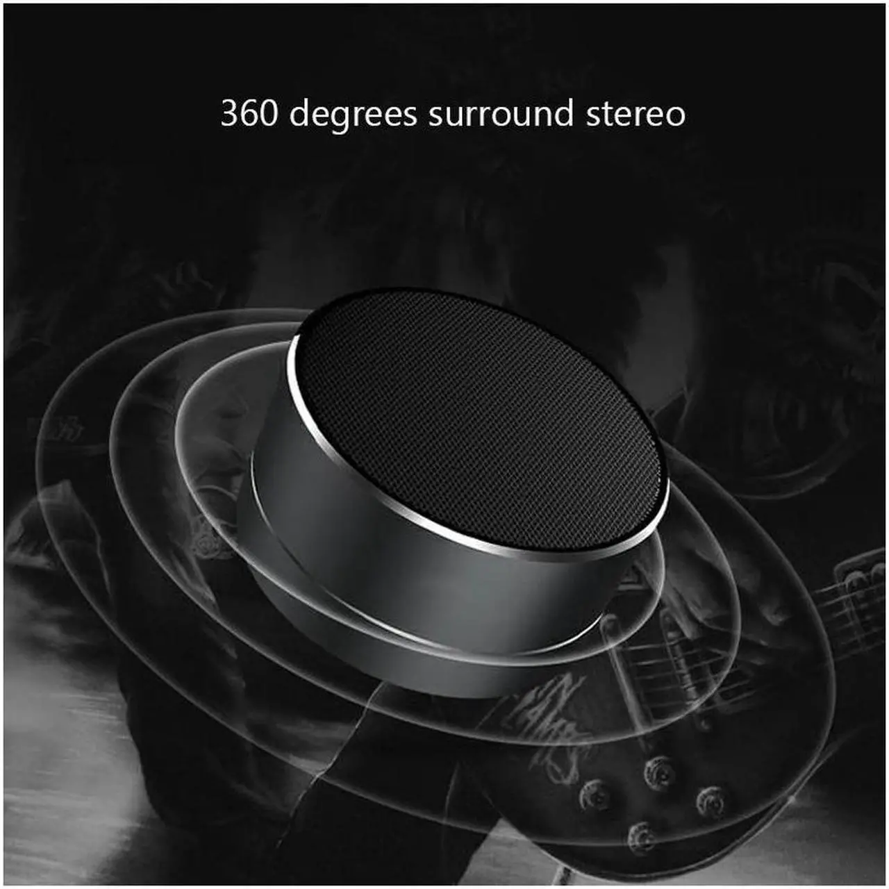 Alt view image 4 of 5 - CORN Bluetooth Speaker Portable Wireless Mini Round Box Loudspeaker Metal Steel Stereo HIFI, Handsfree Call, TF Card, Enhanced Bass Resonator, For Iphone Ipad Android Smartphone