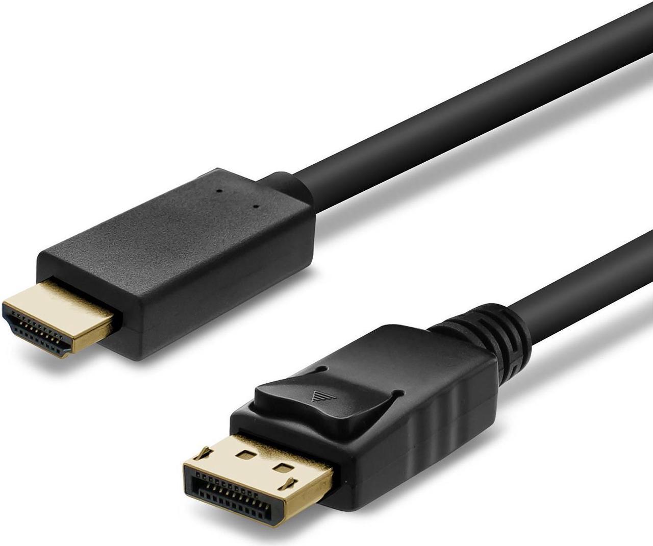 CORN Gold Plated Display Port to HDMI HDTV Cable 6 Feet (DP to HDMI) 1920x1200 / 1080P Full-HD 1.8M Male AV Cable Adaptor LCD PC Laptop DisplayPort Latching Male (6FT)