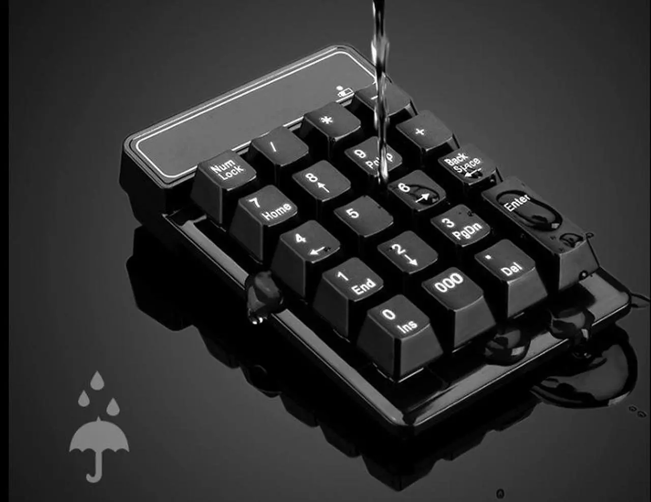 Alt view image 4 of 6 - CORN Wireless USB Numeric Keypad Portable Slim Mini Number Pad for Laptop Desktop Computer PC, Full Size 19 Key, Big Print Letters - Black