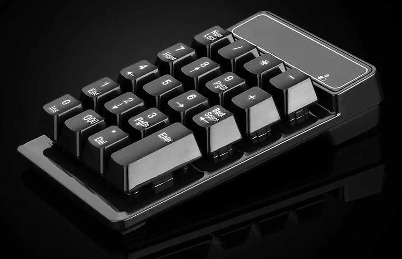 Alt view image 5 of 6 - CORN Wireless USB Numeric Keypad Portable Slim Mini Number Pad for Laptop Desktop Computer PC, Full Size 19 Key, Big Print Letters - Black