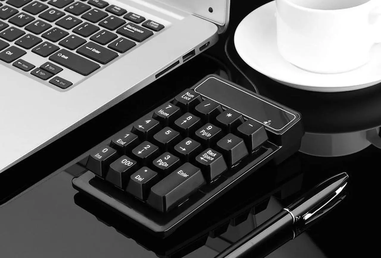 Alt view image 6 of 6 - CORN Wireless USB Numeric Keypad Portable Slim Mini Number Pad for Laptop Desktop Computer PC, Full Size 19 Key, Big Print Letters - Black