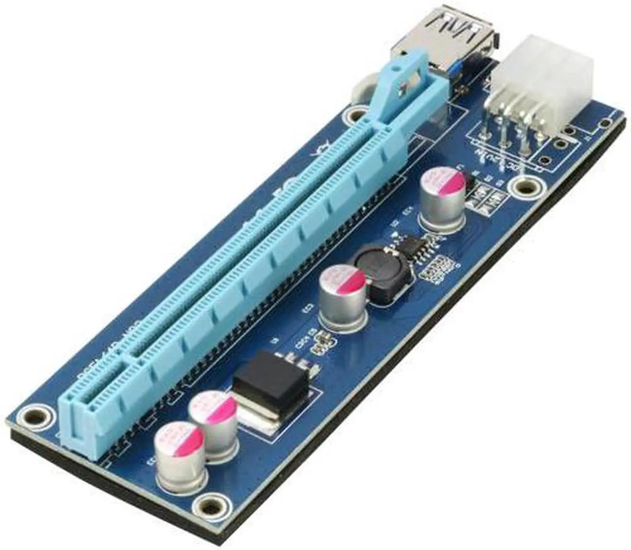 Alt view image 4 of 5 - 100-Pack Ver006C Mining Dedicated PCIe Riser Cable Card Riser Adapter Cryptocurrency PCI Express 1X to 16X Extender Mining Rig 60cm USB 3.0 6Pin Power