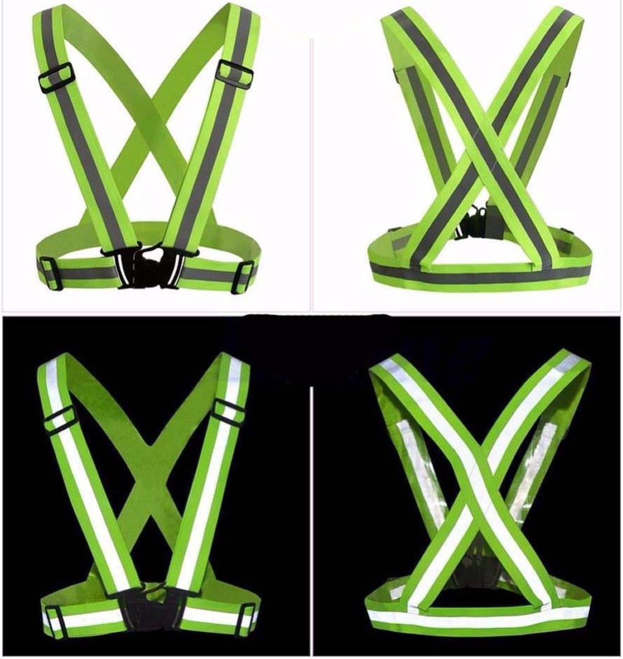 Alt view image 4 of 5 - CORN Adjustable Safety Security High Visibility Reflective Vest Gear Stripes Jacket Night Running