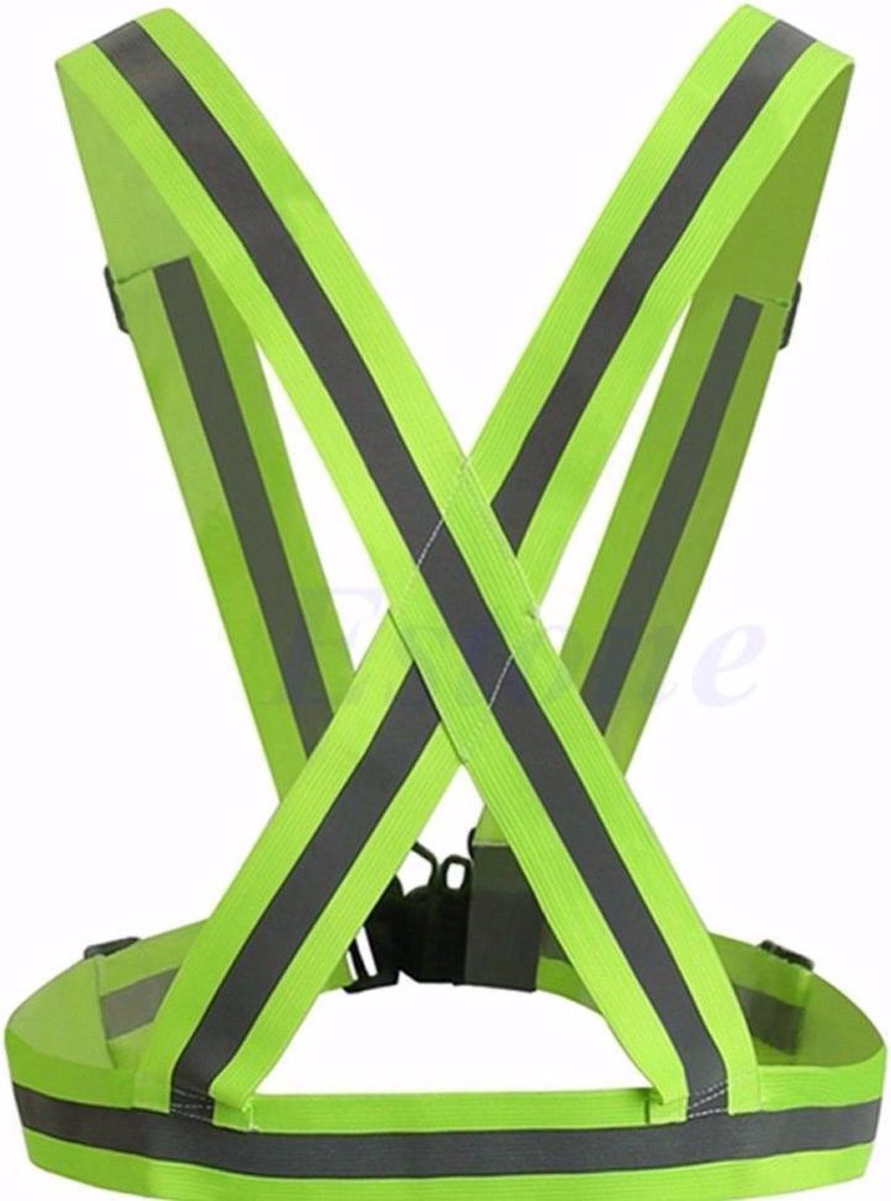 Alt view image 3 of 5 - CORN Adjustable Safety Security High Visibility Reflective Vest Gear Stripes Jacket Night Running