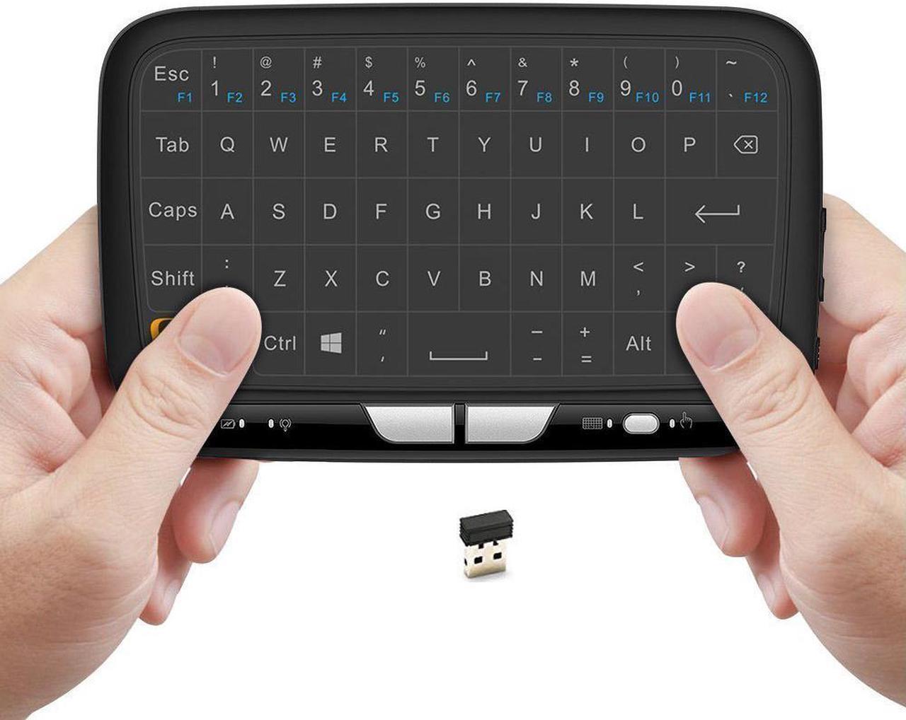 CORN 2.4Ghz Mini Wireless Keyboard Full Screen Air Mouse Touchpad Combo Rechargeable Remote Control for PC Win7/8/10 Android TV Set-up Box HTPC IPTV