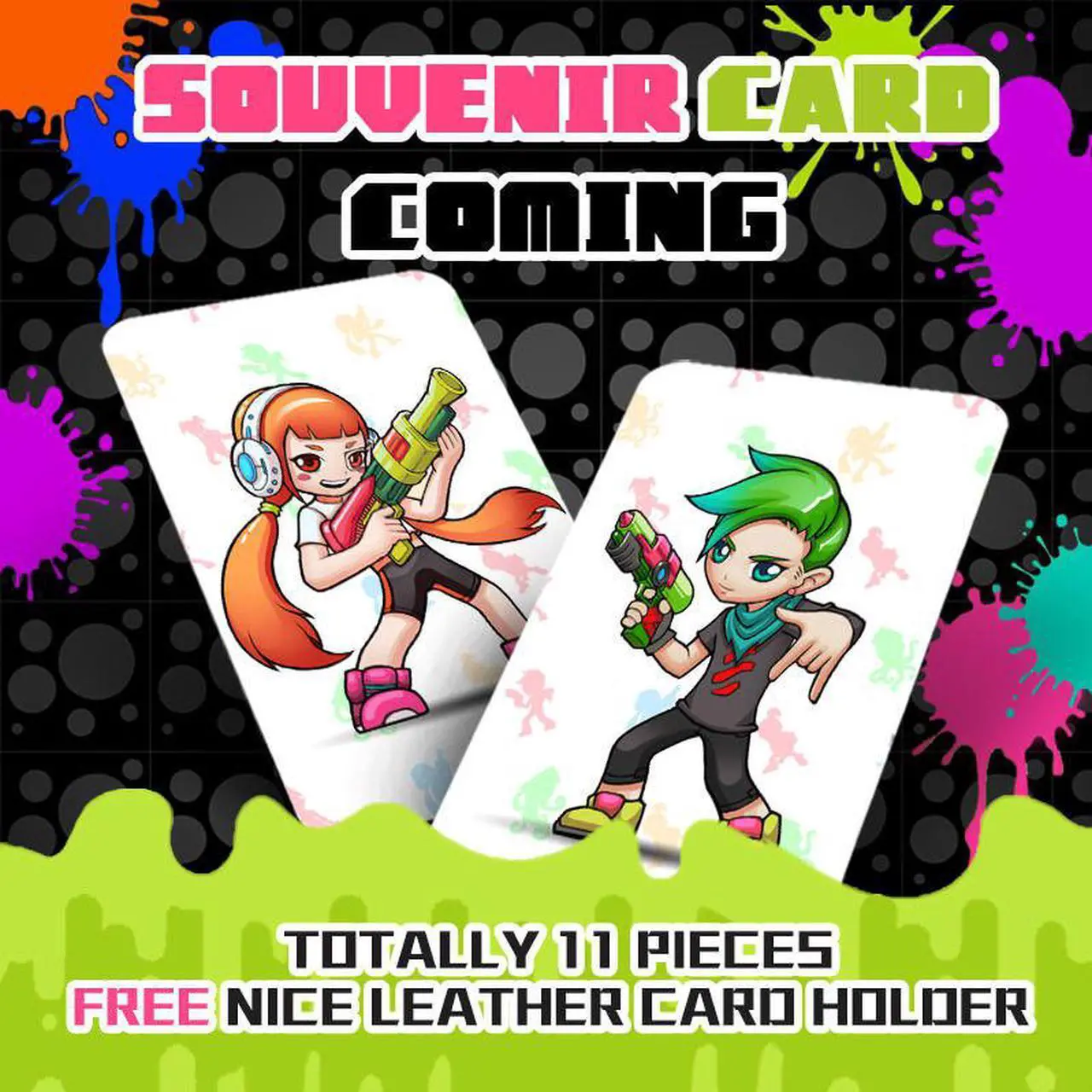 Alt view image 5 of 5 - 11 PCs PVC NFC Tag Card Splatoon 2 for Switch Wii U