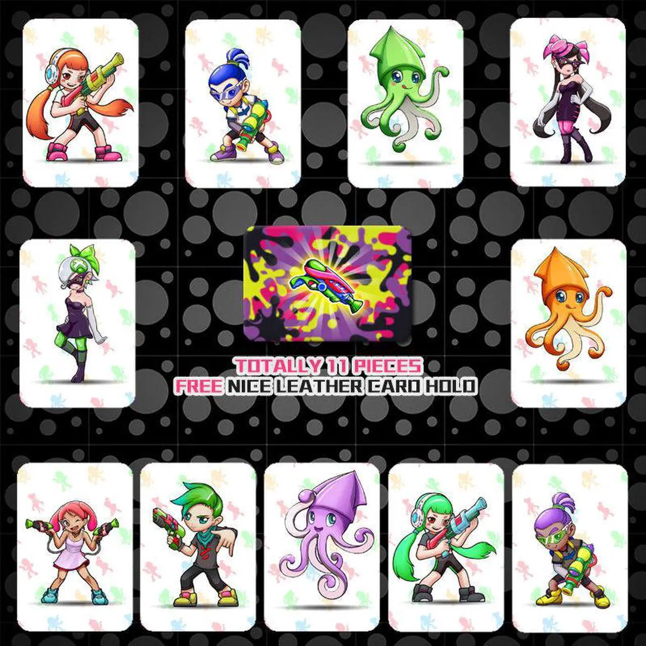 Main image of 11 PCs PVC NFC Tag Card Splatoon 2 for Switch Wii U