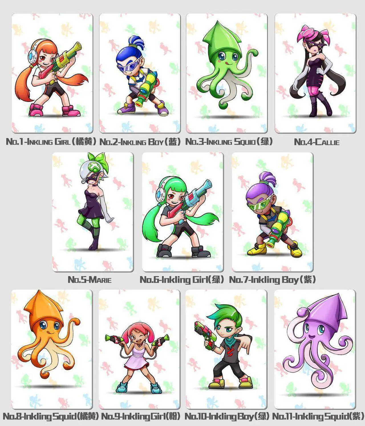 Alt view image 2 of 5 - 11 PCs PVC NFC Tag Card Splatoon 2 for Switch Wii U