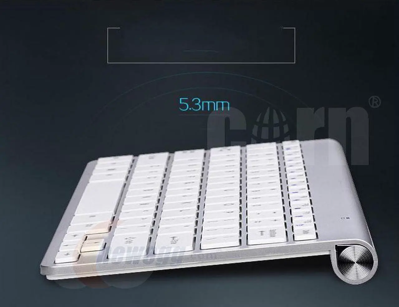 Alt view image 3 of 5 - CORN Silver Mini Keyboard & Mouse With RF 2.4GHZ Wireless Connection by a USB Nano Receiver, and Super Thin Design