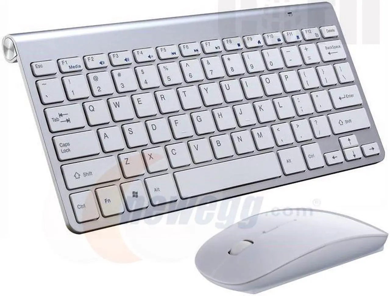 Alt view image 2 of 5 - CORN Silver Mini Keyboard & Mouse With RF 2.4GHZ Wireless Connection by a USB Nano Receiver, and Super Thin Design