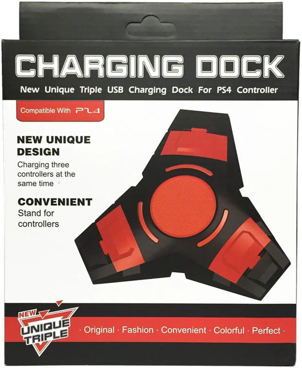 Alt view image 7 of 7 - PS4 Controller Charger PlayStation 4 Charging Station PS4 Charging Dock PS4 Ternary Charger Charing 3 PS4 Dualshock 4 Controllers with Micro USB Charing Cable