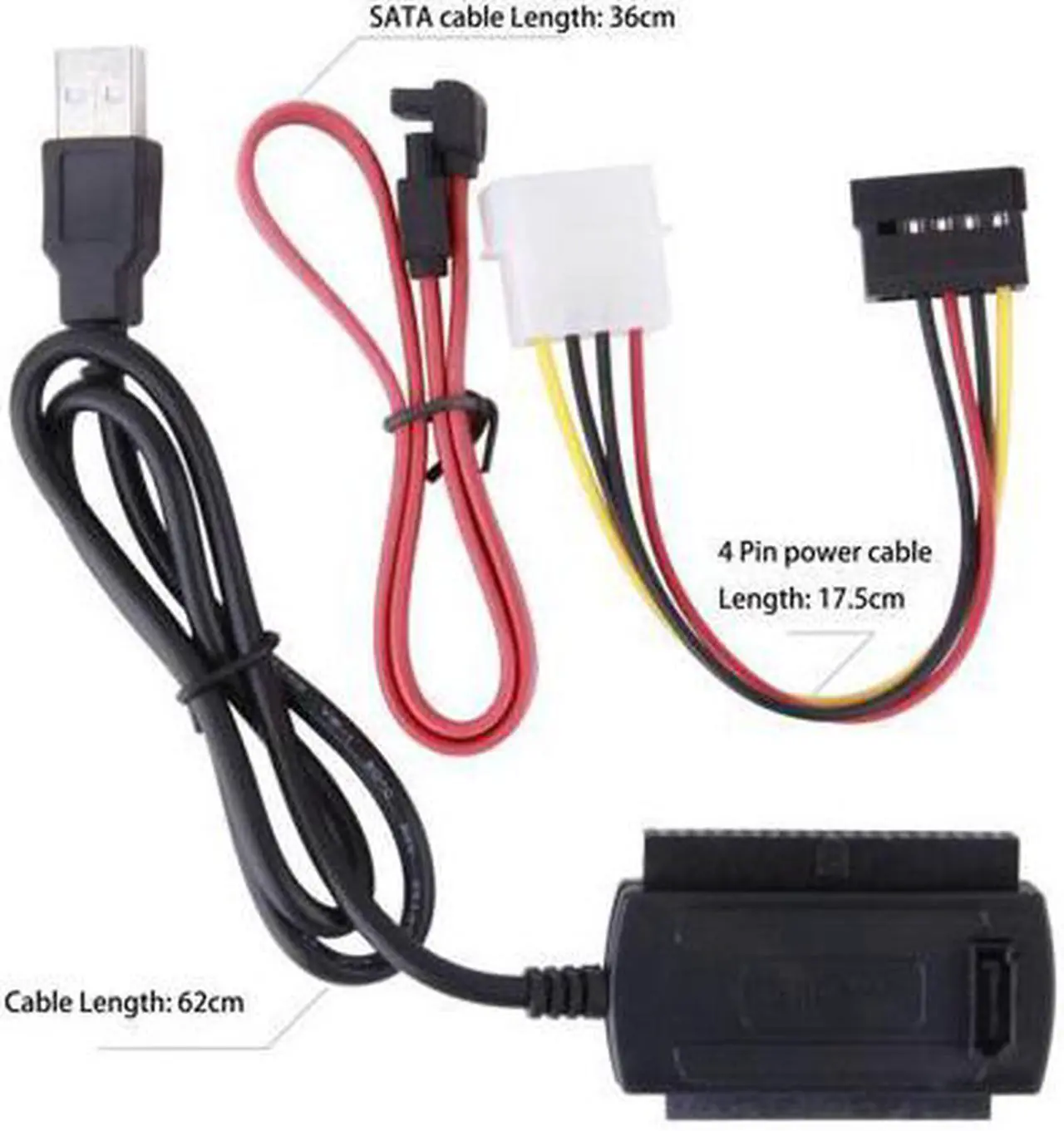 Main image of SATA/IDE/PATA to USB 2.0 Adapter Converter Cable <Ships from USA> for 2.5/3.5 Hard Drive, Compatible with USB 1.1/2.0/3.0