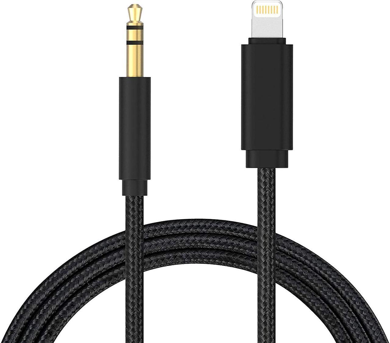 Main image of Lightning to 3.5mm Male Aux Stereo Audio Cable, Supporting iOS 11/10.3 or above, Corn Nylon Car Aux Cable for iPhone X/ 8/ 7 / 7 Plus, iPhone Adapter for Car Home Stereo