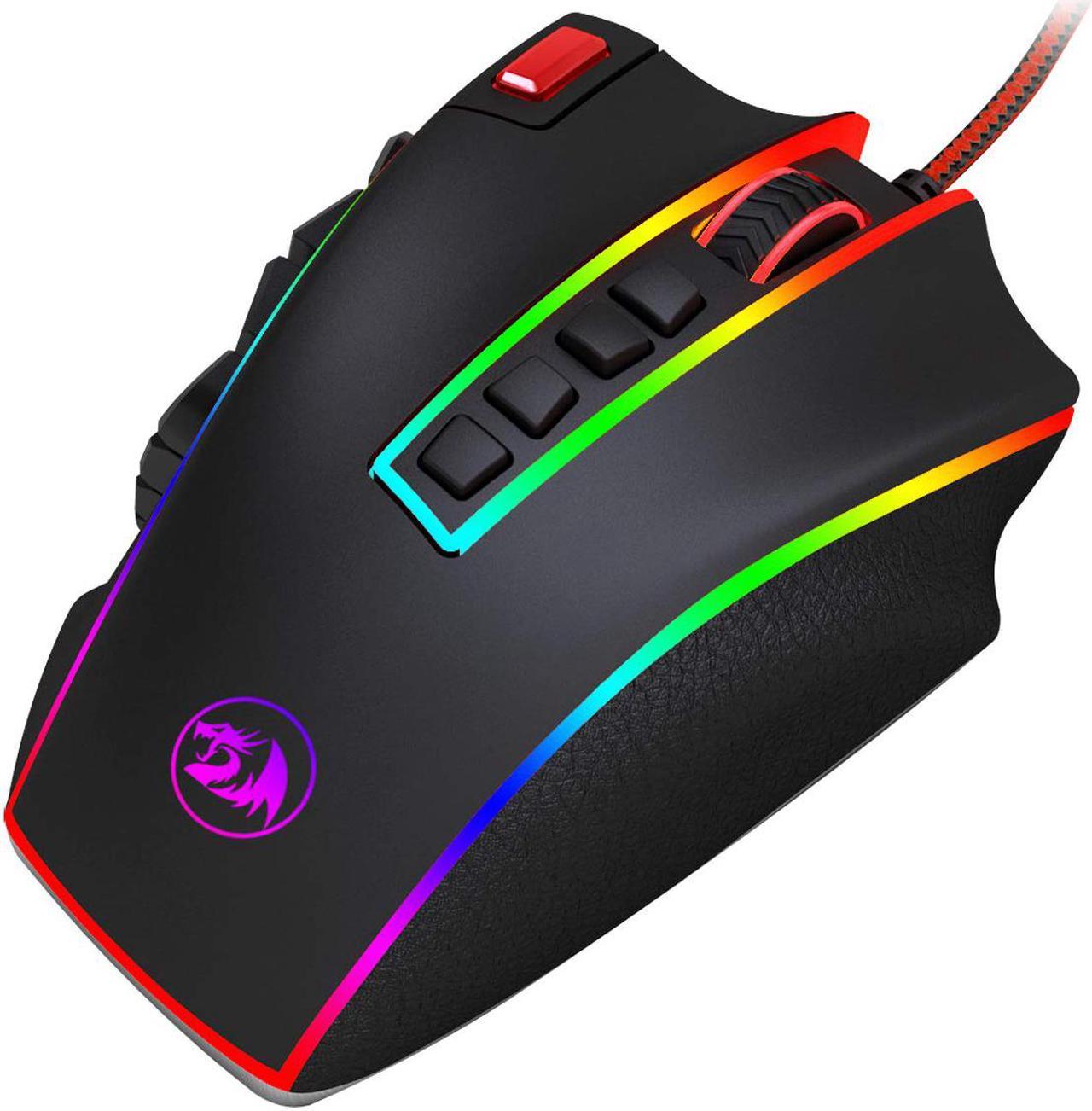 Redragon M990 Legend 16400 DPI High-Precision Programmable Laser Gaming Mouse for PC, MMO FPS, 16 Side Buttons, 5 Programmable User Profiles, 5 LED Lighting Modes (Black)