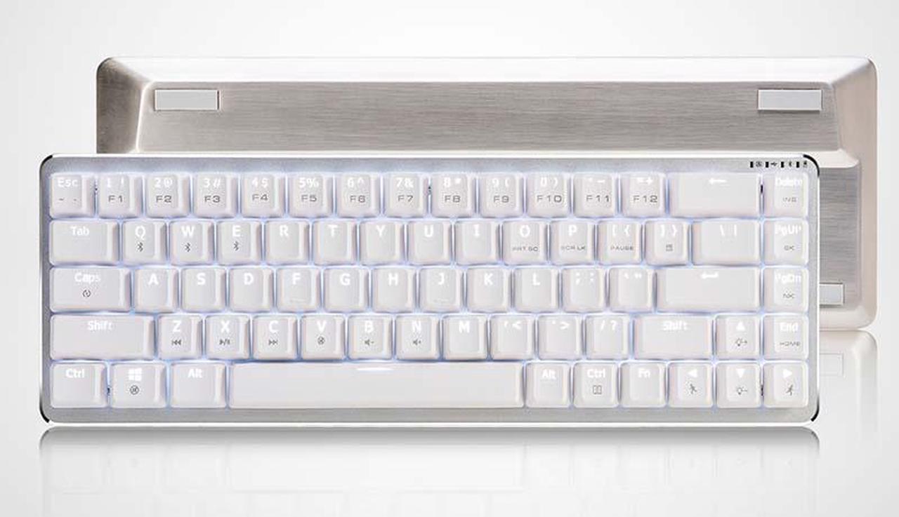 Main image of Ajazz ZN Zinc Metal Wireless Bluetooth Mechanical Cherry Switch Gaming Keyboard for Mac/Windows/Android White Backlit Black Switch