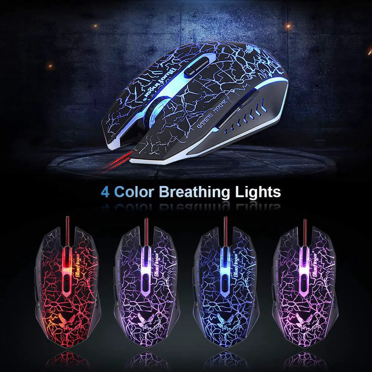 Alt view image 7 of 7 - Crack Backlit Gaming Keyboard and Mouse Combo,BlueFinger 114 Keys USB Wired Mechanical Feeling Keyboard,3 Color Blue/Red/Purple LED Backlit,Keyboard Crack Gaming Mouse Pad for Computer Gamer Office