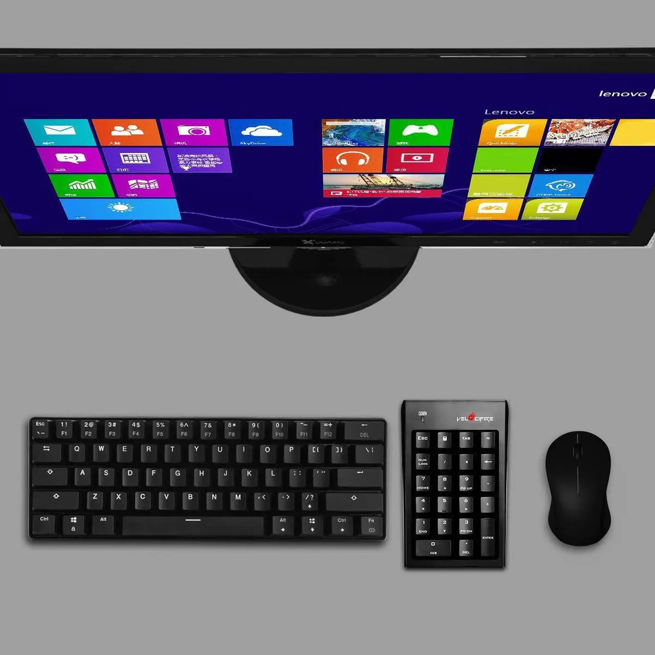Alt view image 4 of 7 - Velocifire NK01 Wireless Mechanical Number Pad, External Numeric Keypad for TKL Keyboards (Blue Switches)