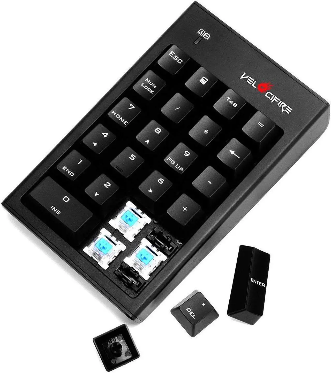 Alt view image 5 of 7 - Velocifire NK01 Wireless Mechanical Number Pad, External Numeric Keypad for TKL Keyboards (Blue Switches)